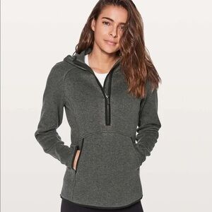 Lululemon Fleece and Thank You Gray Half Zip Hoodie Size 4